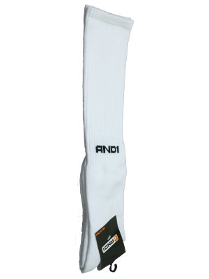 AND1 KNEE HIGH WHT/BLK